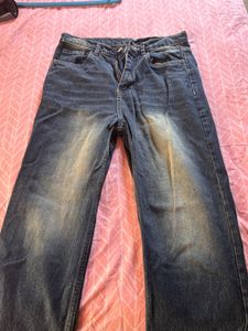 Dark Blue High Waist Straight Leg Jeans