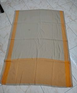 Elegant Beige duppatta with Orange Border