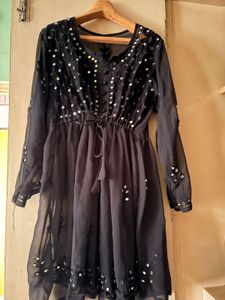 Stunning Black Embellished Kurta
