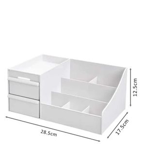 White Makeup & Desk Organizer