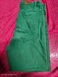 Green Denim Shorts