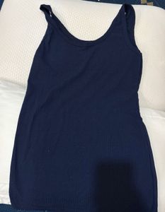 Y2K Blue Tank Top with Damask Print