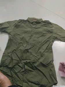 Olive Green Button-Up Shirt