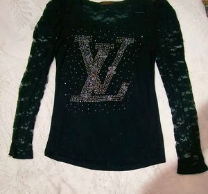 Very Beautiful Puff Net Sleeve Top