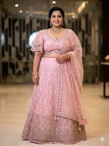 Stunning Pink Sequinned Lehenga Choli