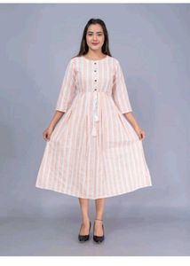 Striped Fit & Flare Midi Dress