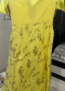 Vibrant Yellow Kurta Set with Mirror Work