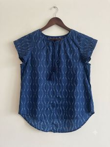 Blue Printed Tunic Top