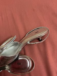ZARA Silver Bow Heels