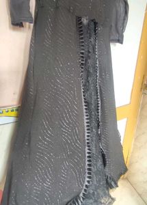 Elegant Black Sequined Ethnic Gown