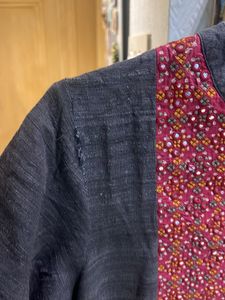 Charcoal Kurta With Embroidery