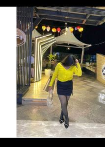 Vibrant Yellow Twist Front Long Sleeve Top with bl