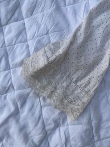 horror  polka dot porcelain doll fitted lace shirt