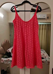 Bright neon pink dress Cover-Up