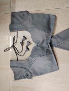 knotted backless blouse