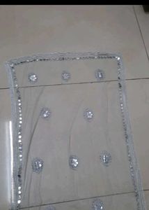 Embroidered Net Dupatta with Mirror Work