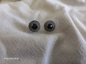 Elegant Black Stone Stud Earrings