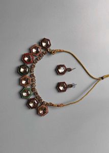 Multi-Color Stone Necklace &amp; Earrings Set