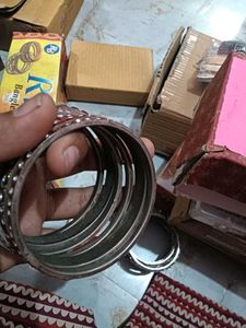Ria Bangles - Red and Silver