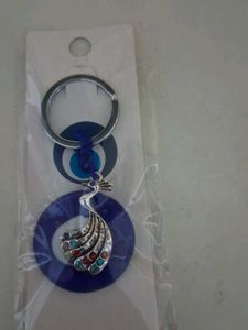 Peacock Evil Eye Keychain