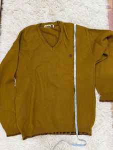 Vintage Mustard Yellow V-Neck Sweater