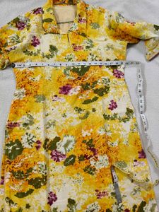 Vibrant Yellow Floral Print Kurta