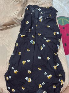 Black Floral Sleeveless Top