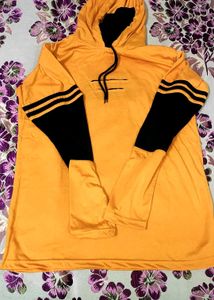 Yellow &amp; Black Color Block Hoodie