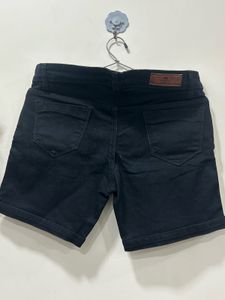 Classic Black Denim Shorts