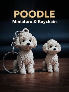 Cute Poodle Keychain & Miniature Set