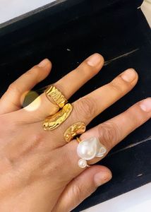 Anti tarnish Unique Gold-Tone Statement Rings set