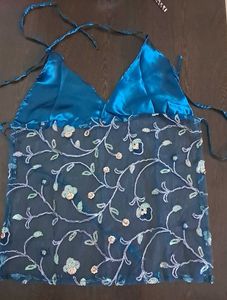 y2k blue chatpata top 💗