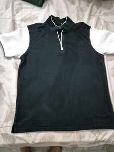 Stylish Black & White Polo T-Shirt