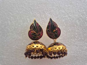 Peacock Jhumka Earrings - Customized
