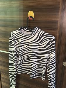 Zebra Print Long Sleeve Top