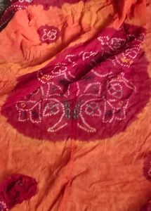 odhna Red Bandhani pure cotton