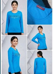 Blue Graphic Long Sleeve T-Shirt