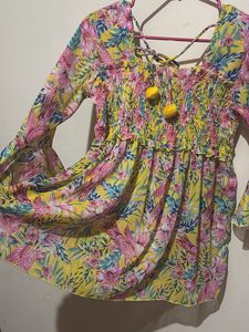 Boho Floral Smocked Blouse