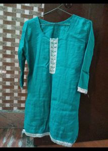 Light Purple Kurta and sea blue colour