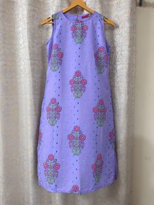 Women Mauve Printed Layered Kurta