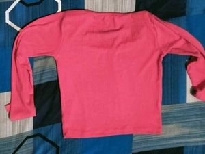 Chic Pink Square Neck Long Sleeve tank Top