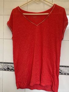 Women's Red V-Neck T-Shirt