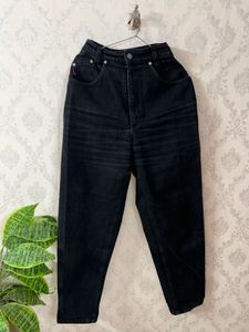 Vintage Wash Black High Waisted Jeans