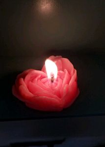 Pink Rose Heart Shaped Candles (Set of 1)