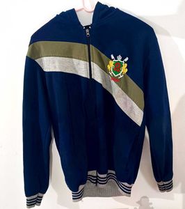 Men's Blue Striped Zip-Up Hoodie