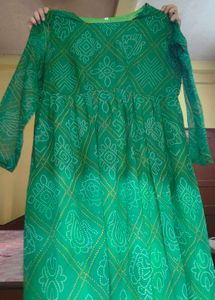 Beautiful Green Bandhani Print Kurta