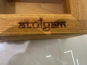 Woodenstorage box with glass lid