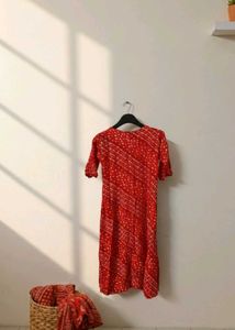 Elegant Red Printed Kurta Set