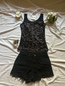 Distressed Denim Short