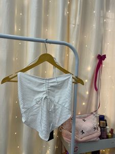 White Ruched Crop Top